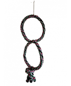 Parrot-Supplies Coloured Double Rope Ring Swing Large Parrot Toy